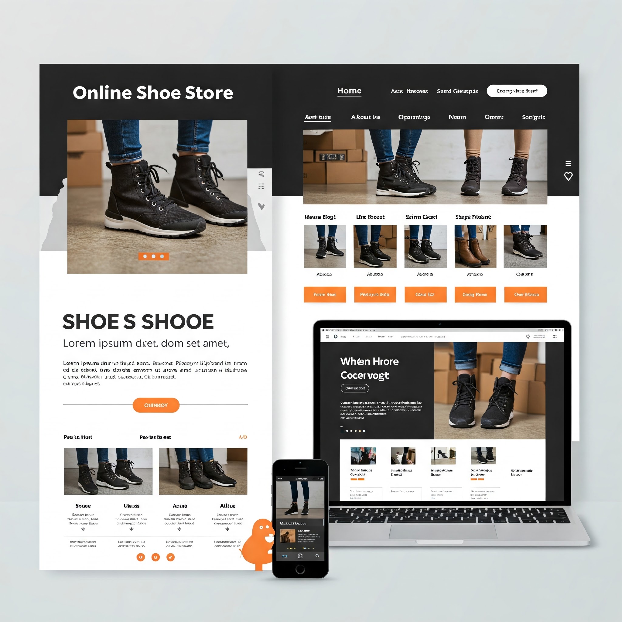 shoe website design templates
