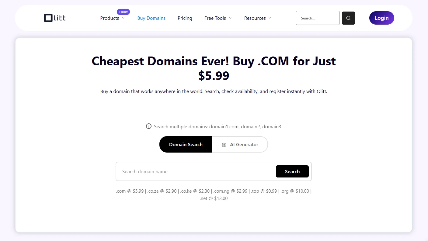 Olitt Domains 100+ Website Name Ideas